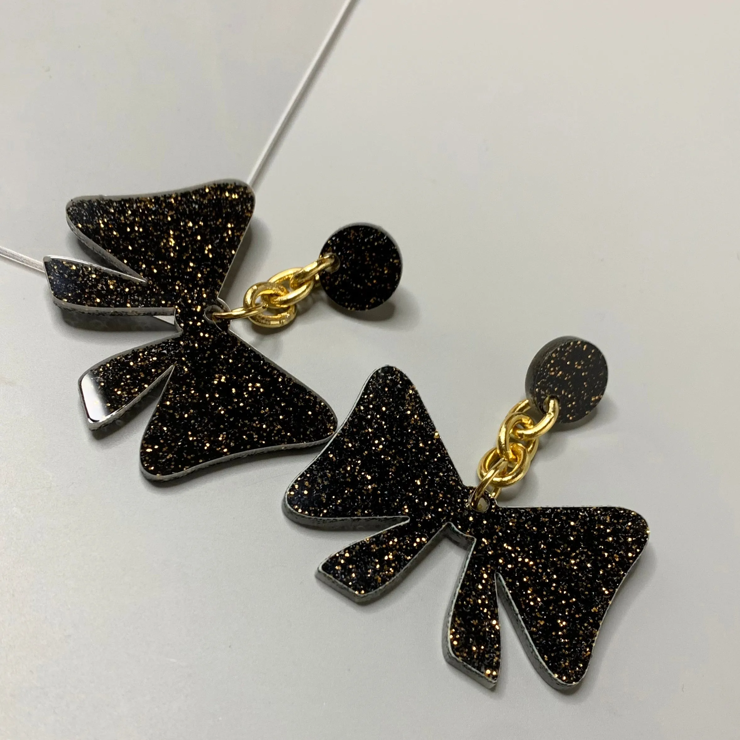 Midnight Sparkle Bow Earrings