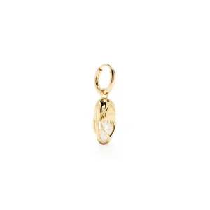Mini Capsule Crystal Hoop Earring - Clear Quartz, 24kt Gold Vermeil