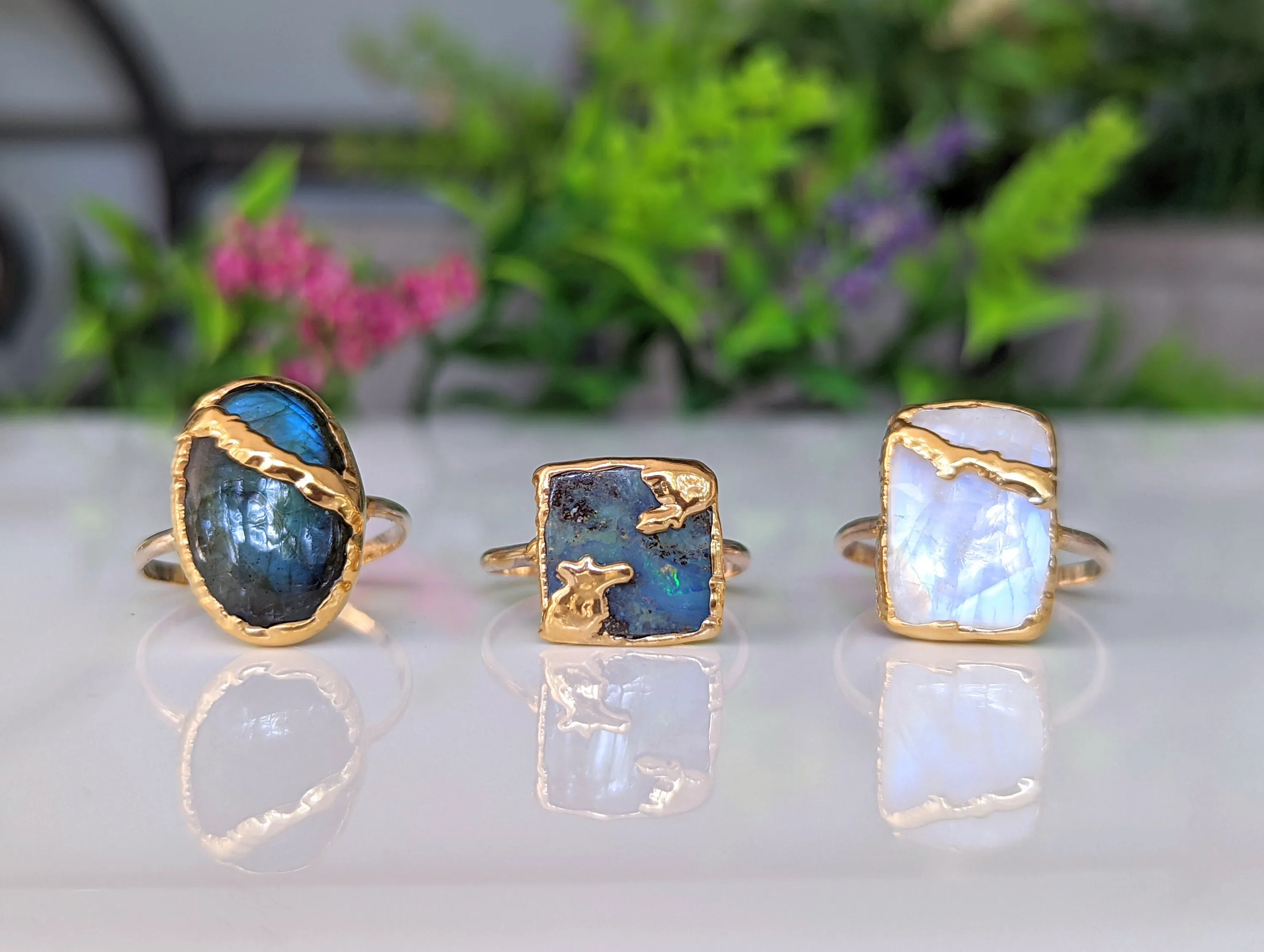 Moonstone Kintsugi ring