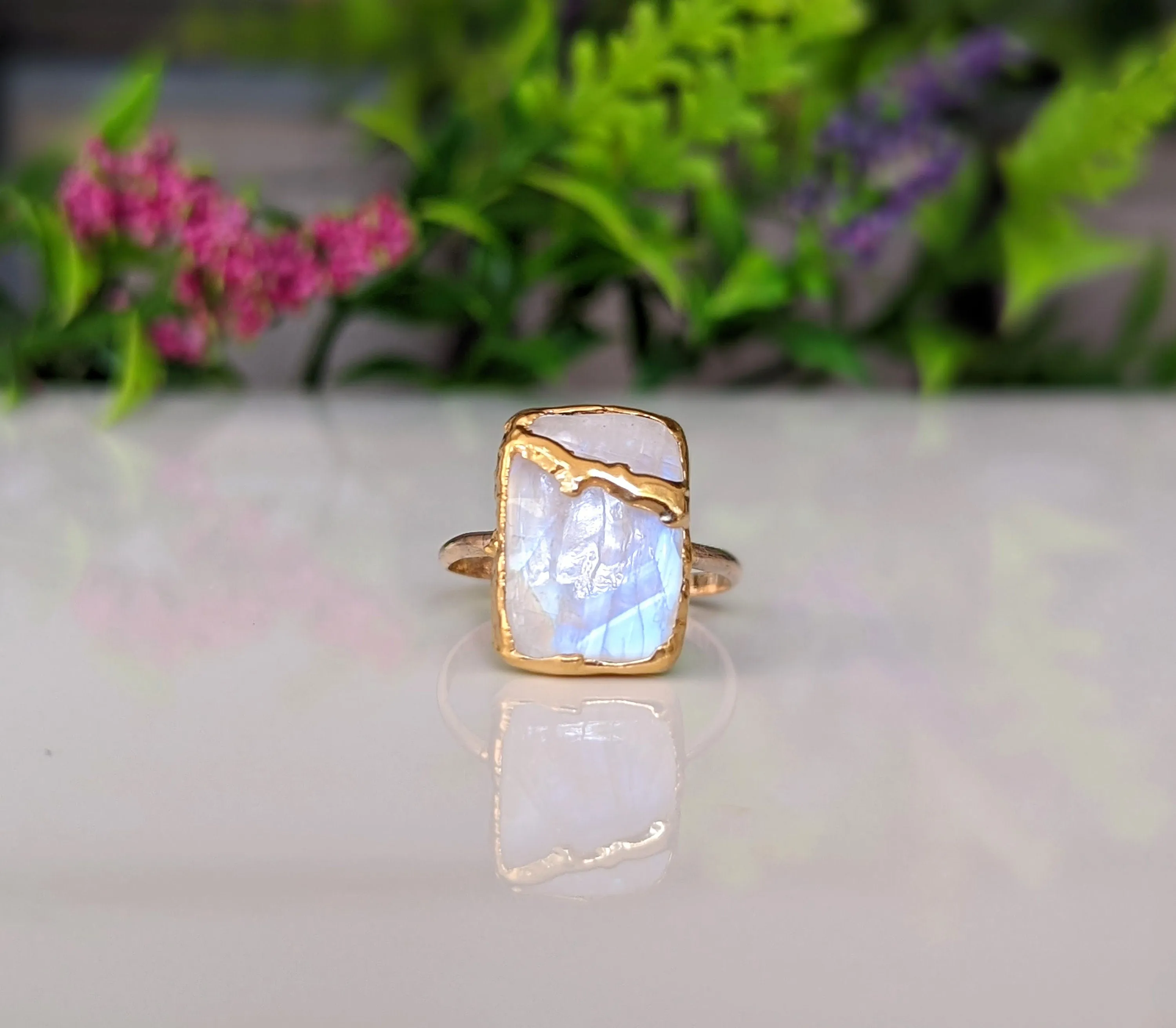 Moonstone Kintsugi ring