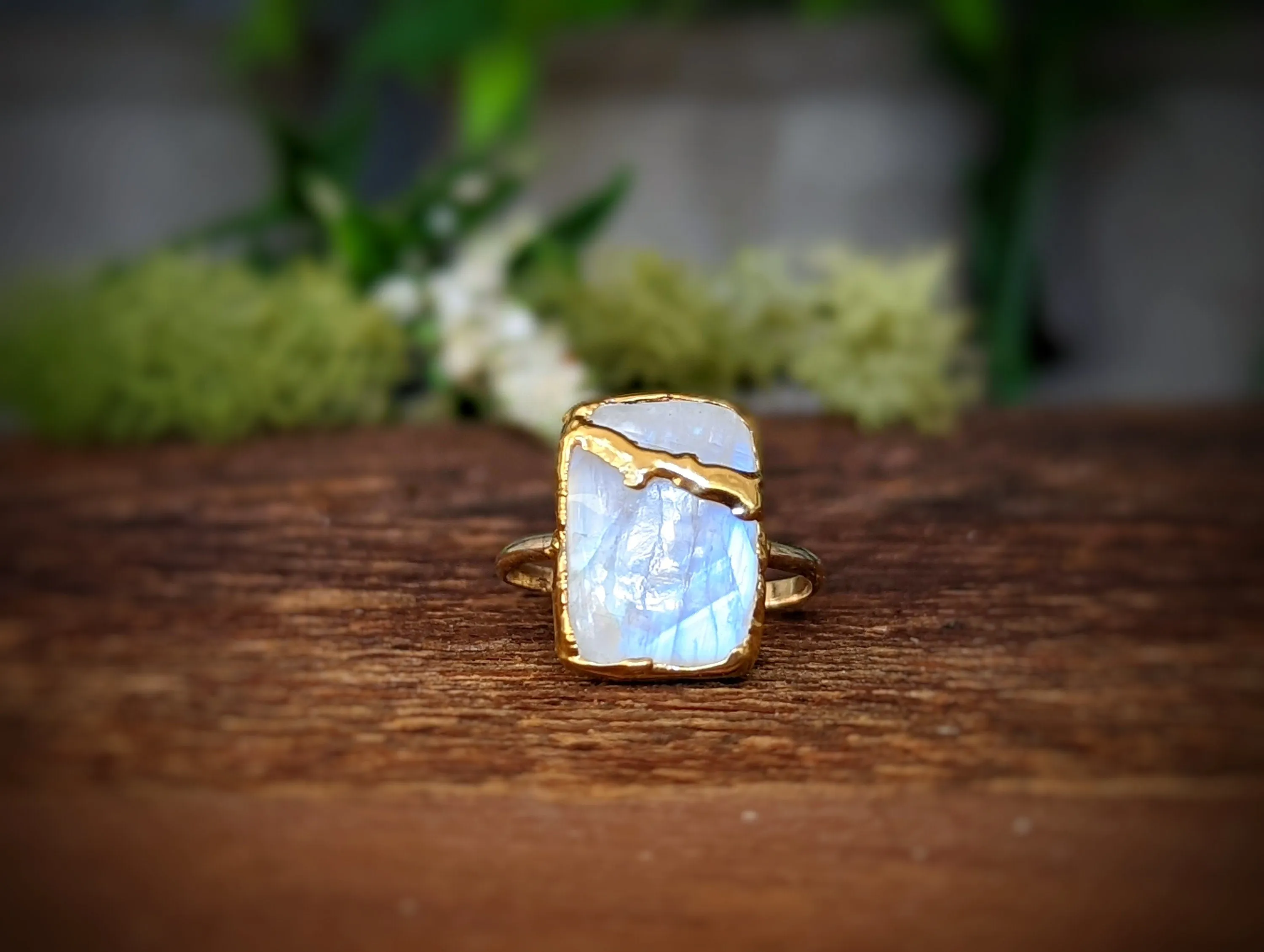 Moonstone Kintsugi ring