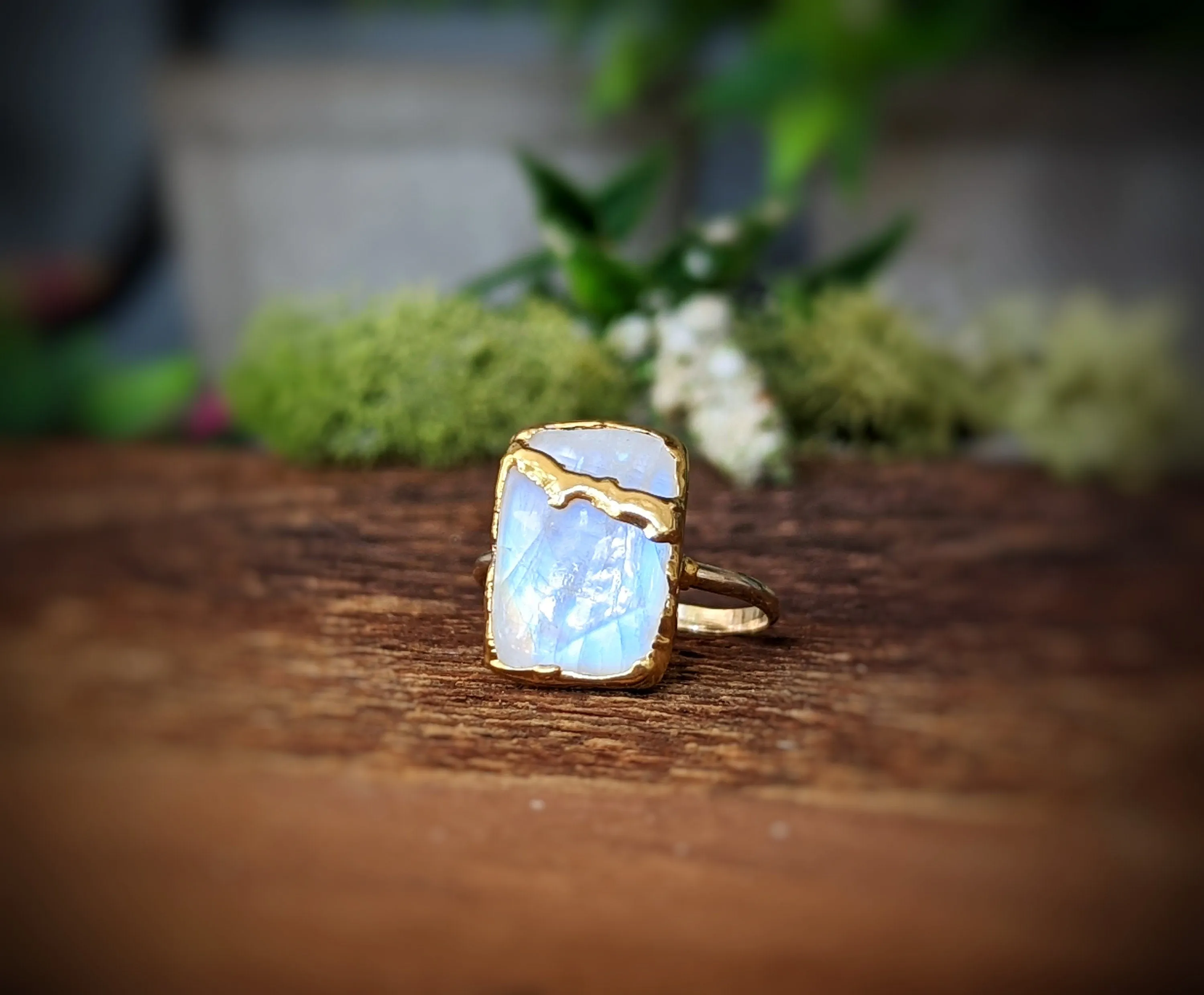 Moonstone Kintsugi ring
