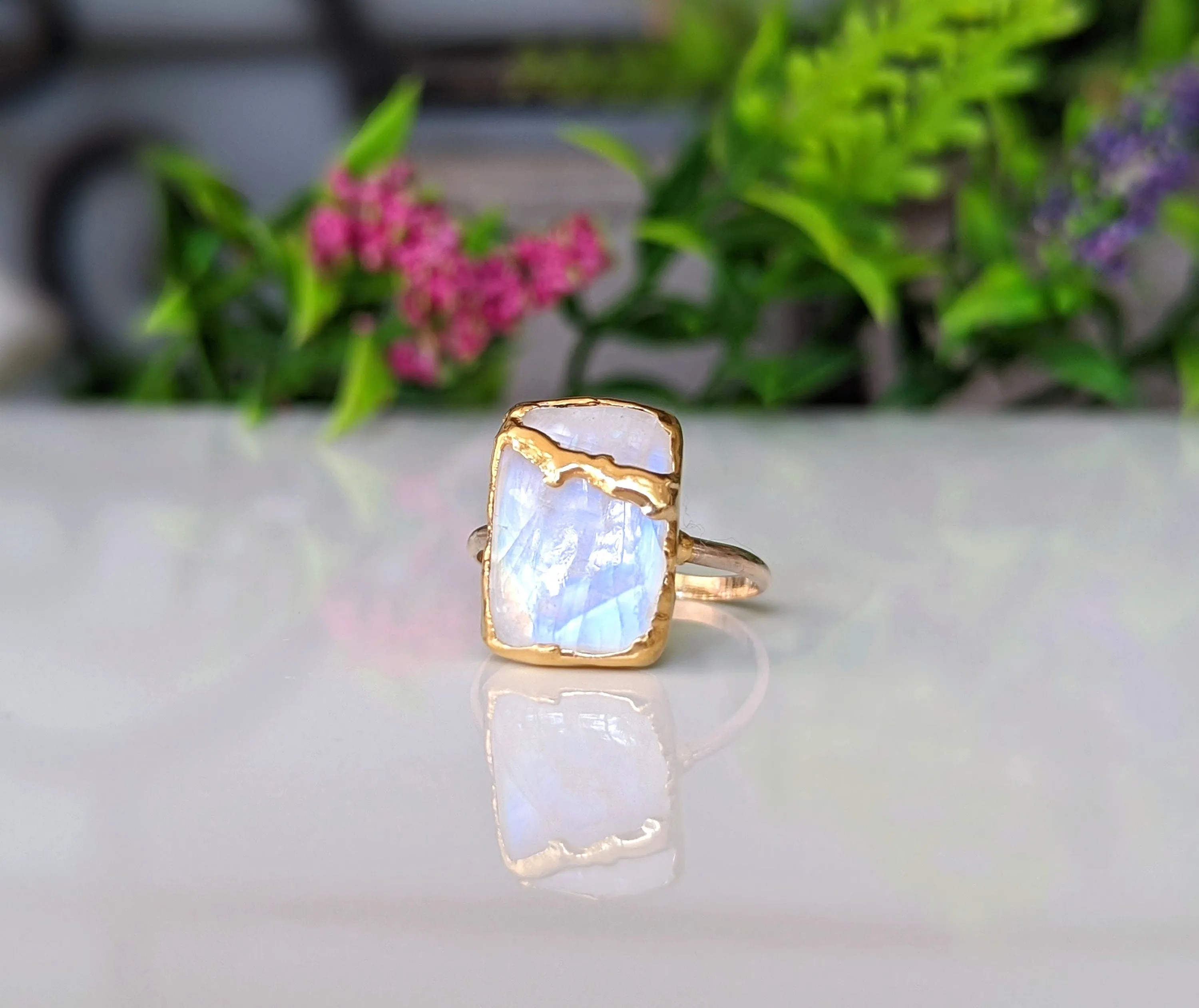 Moonstone Kintsugi ring