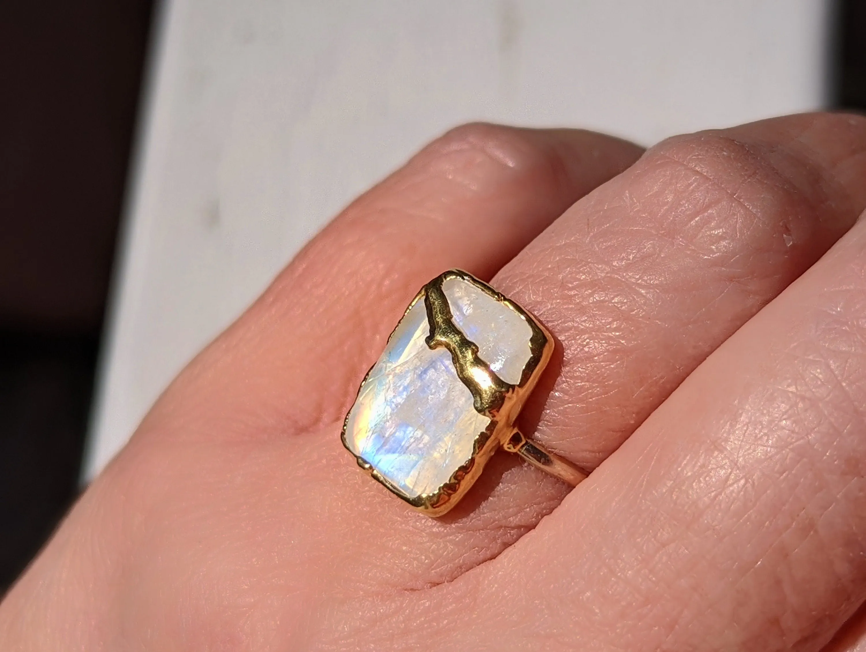 Moonstone Kintsugi ring