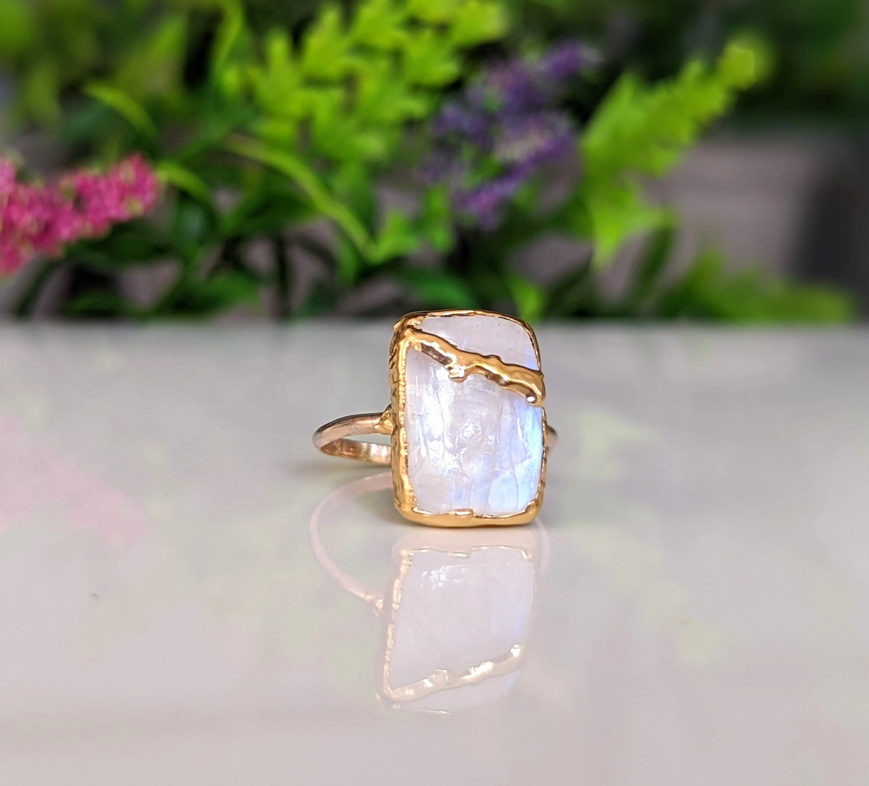 Moonstone Kintsugi ring