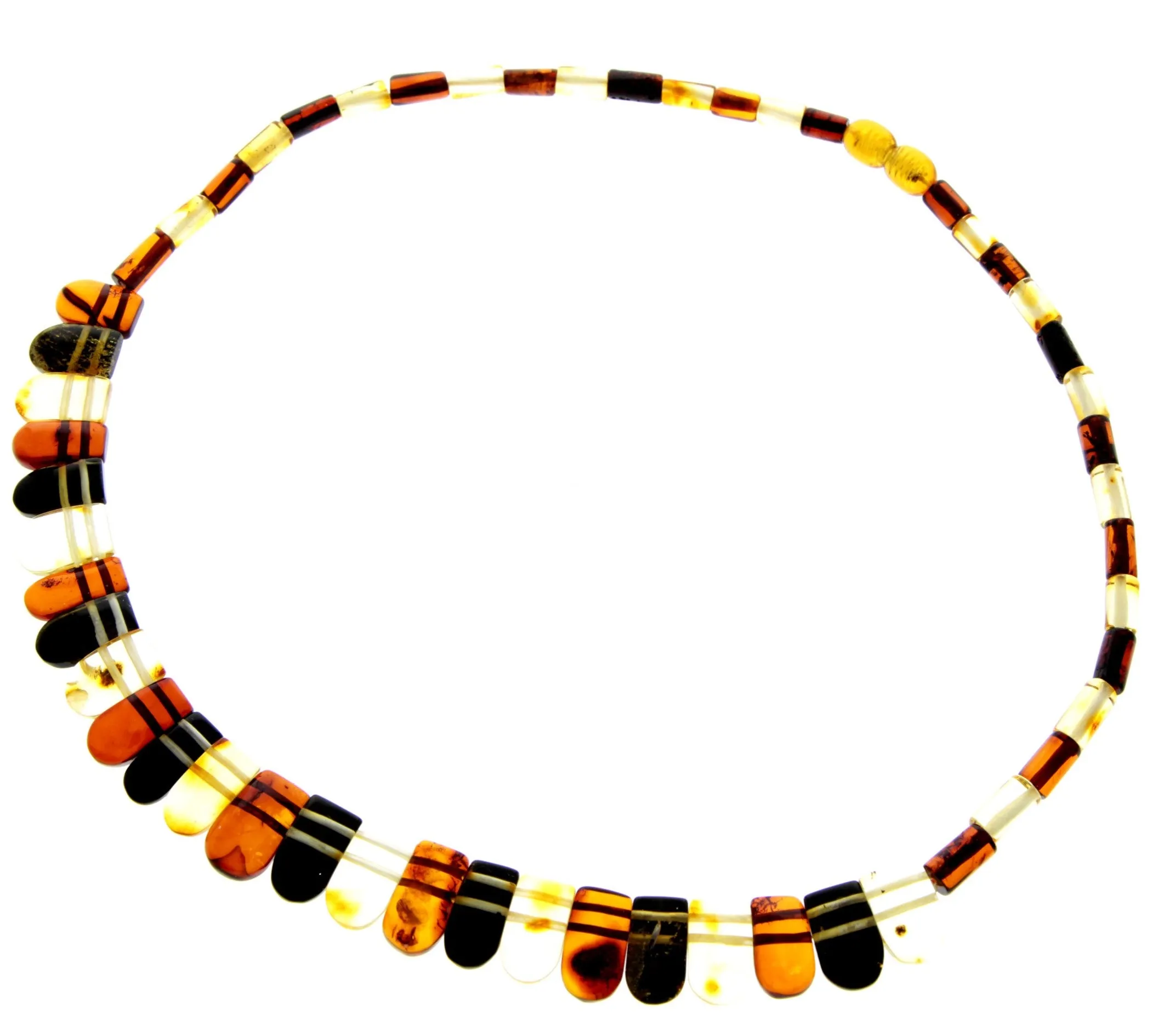 Multicoloured Amber Egyptian Necklace NE0202 made with Genuine Baltic Amber