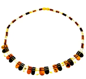Multicoloured Amber Egyptian Necklace NE0202 made with Genuine Baltic Amber