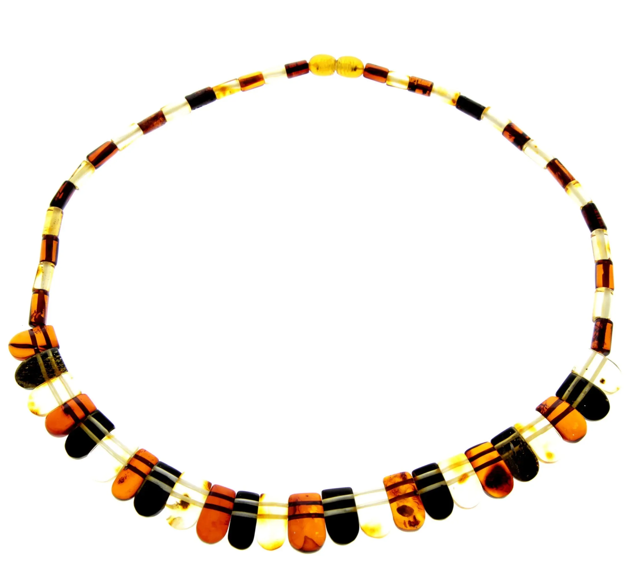 Multicoloured Amber Egyptian Necklace NE0202 made with Genuine Baltic Amber