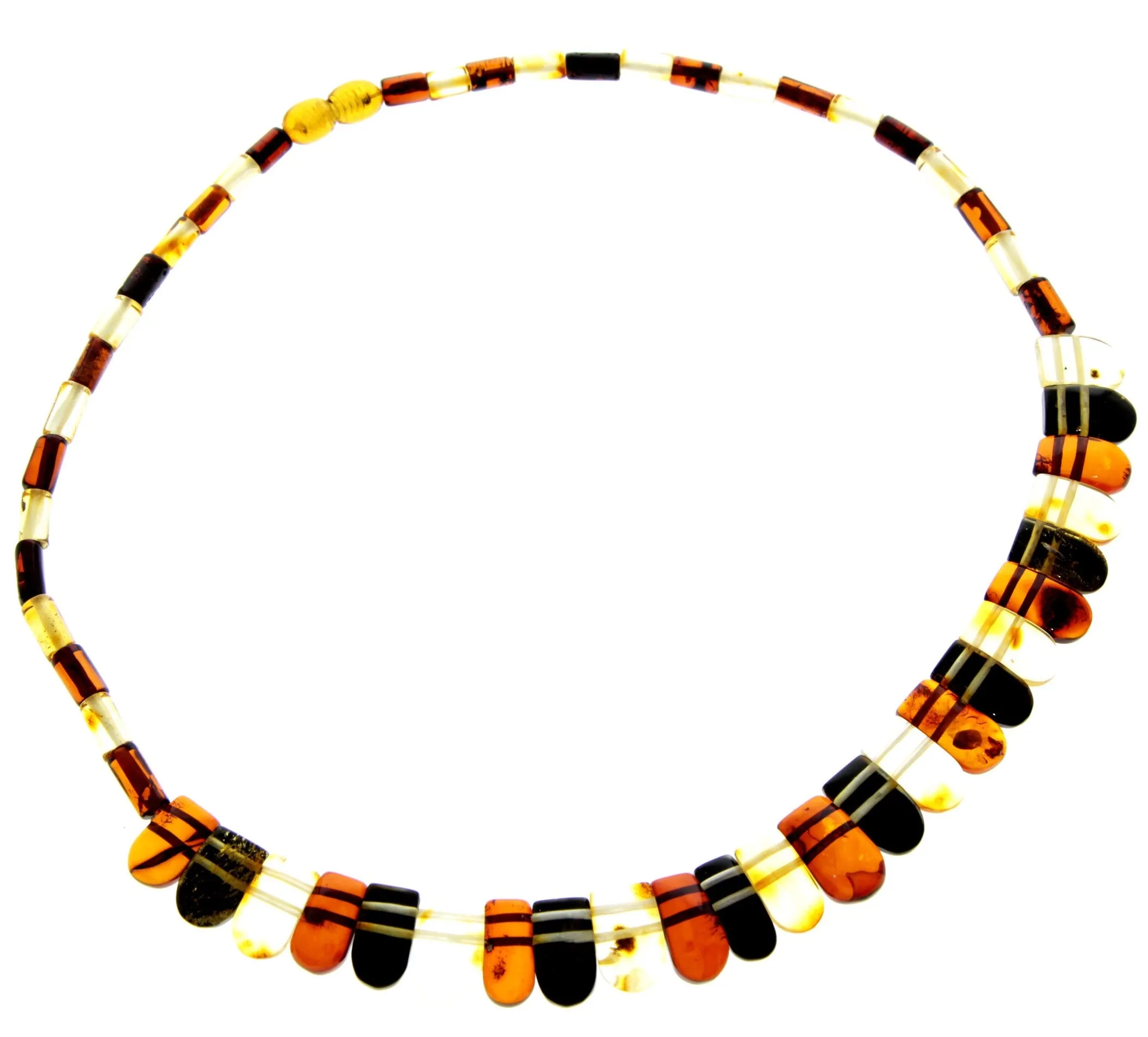 Multicoloured Amber Egyptian Necklace NE0202 made with Genuine Baltic Amber