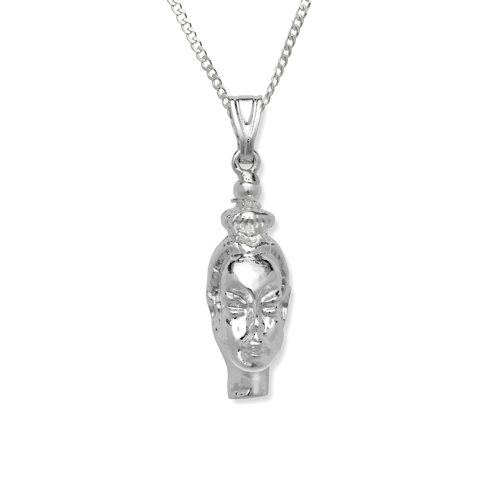 Nubian Queen .925 Sterling Silver Pendant Necklace