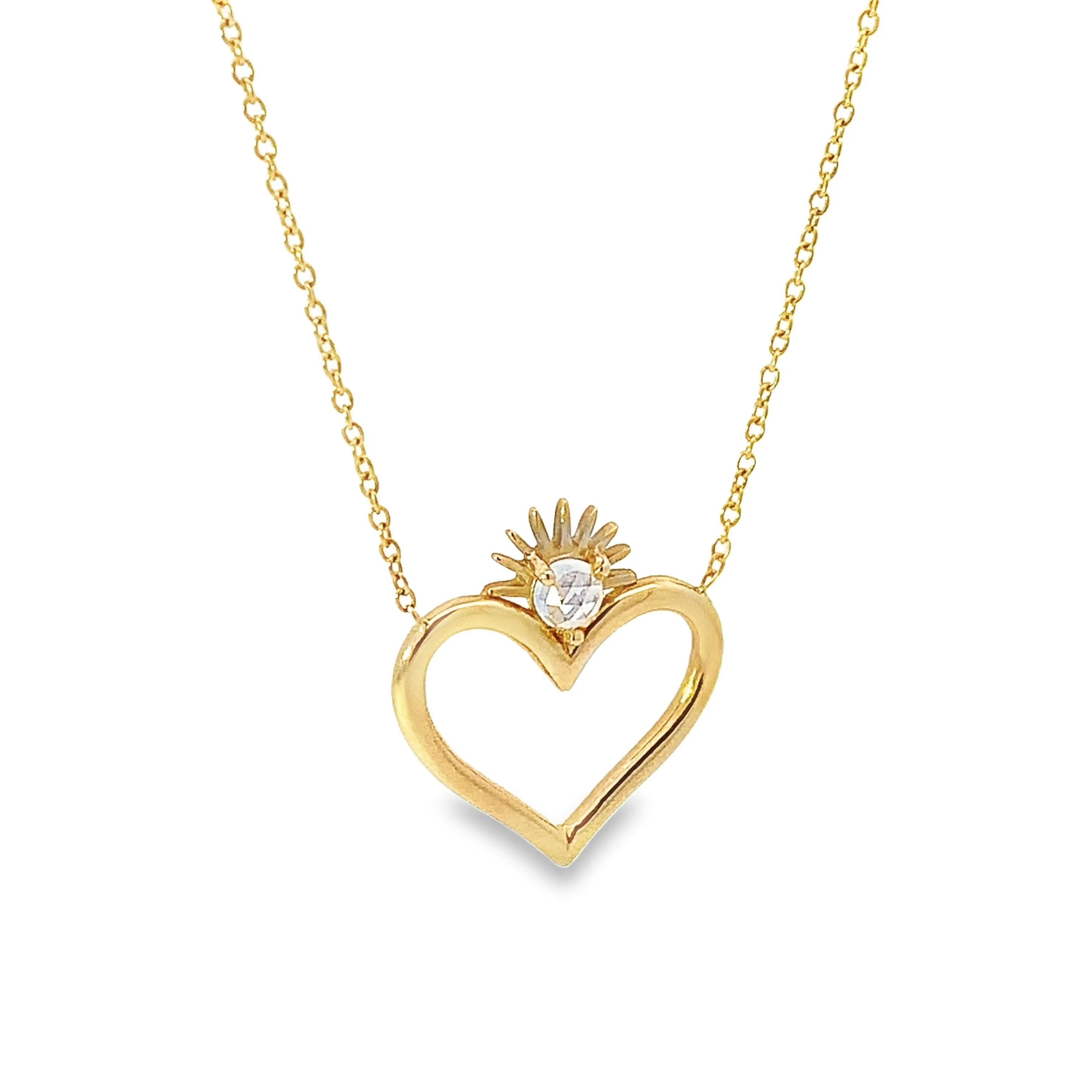 Open Heart Moonstone Necklace - made to order