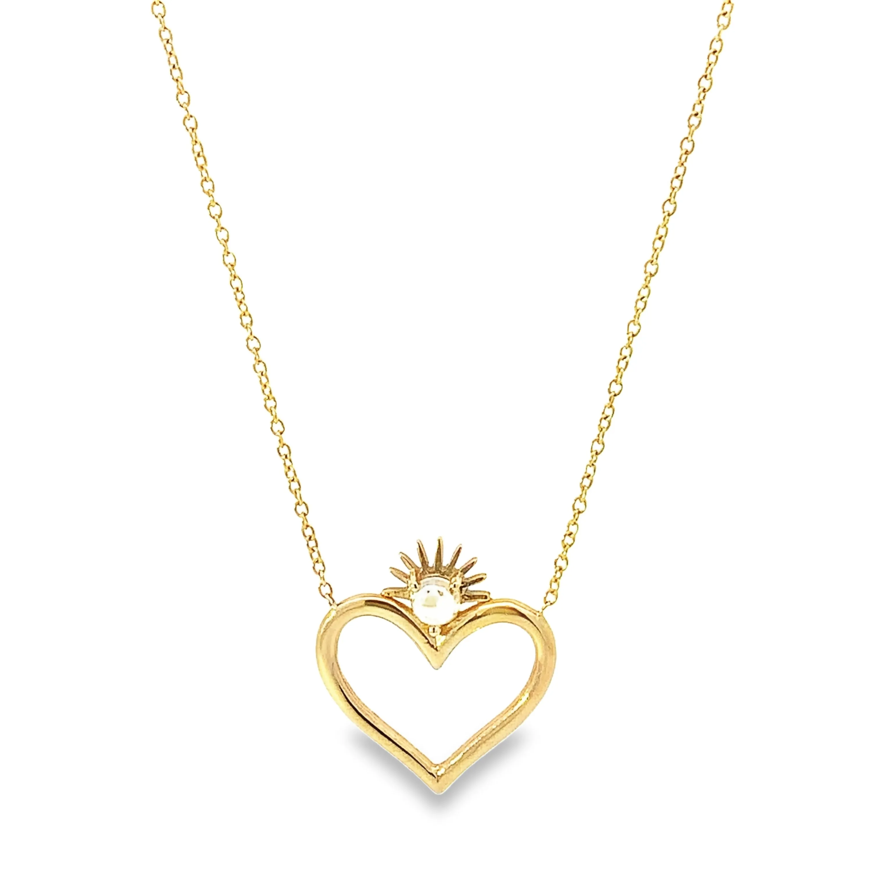 Open Heart Moonstone Necklace - made to order