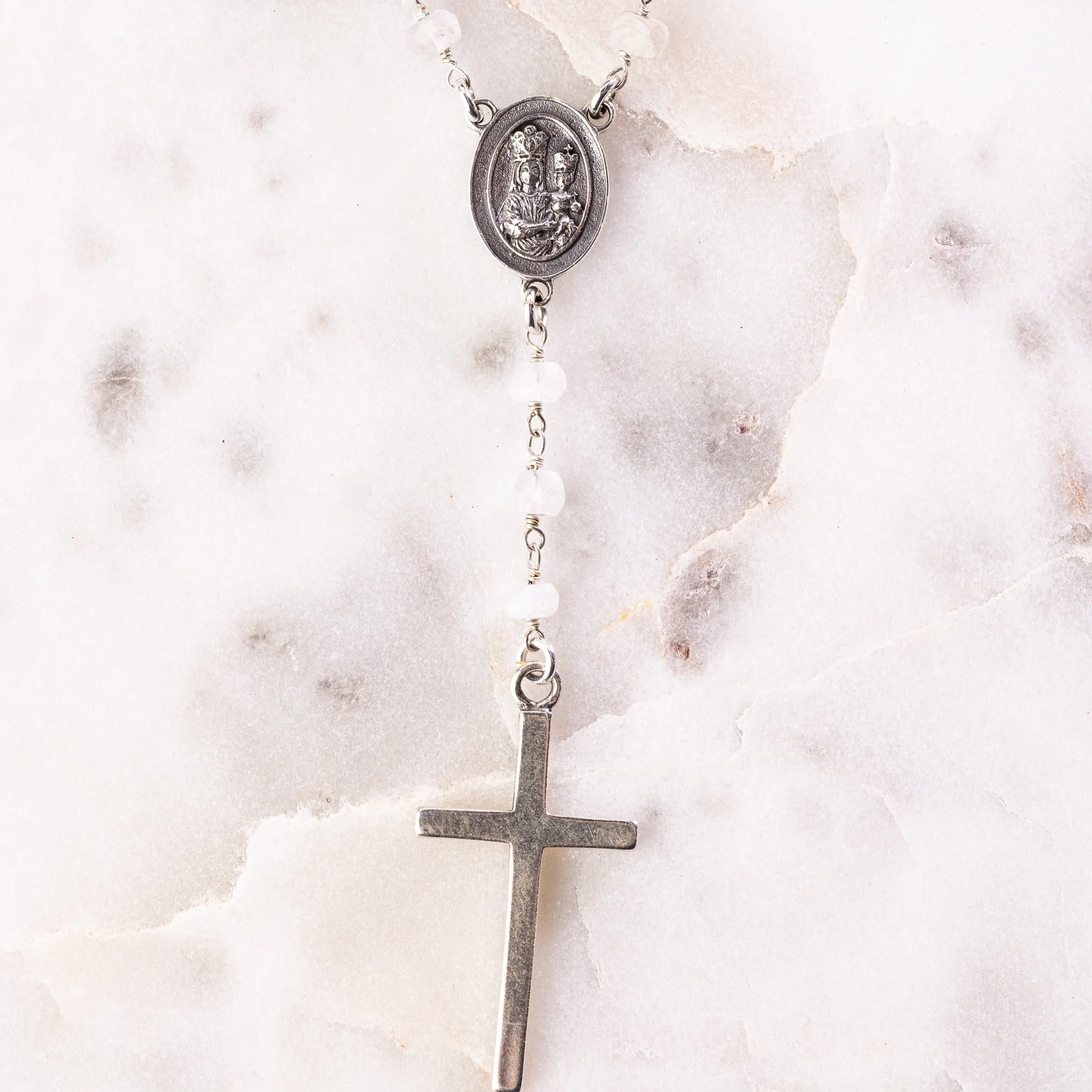 Our Lady of Prompt Succor New Orleans Gemstone Rosary Signature Necklace