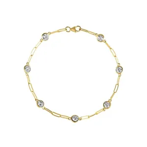 Paperclip and Diamond Bracelet