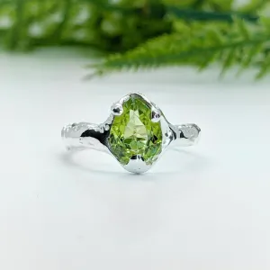 Peridot Silver ring in Sterling Silver