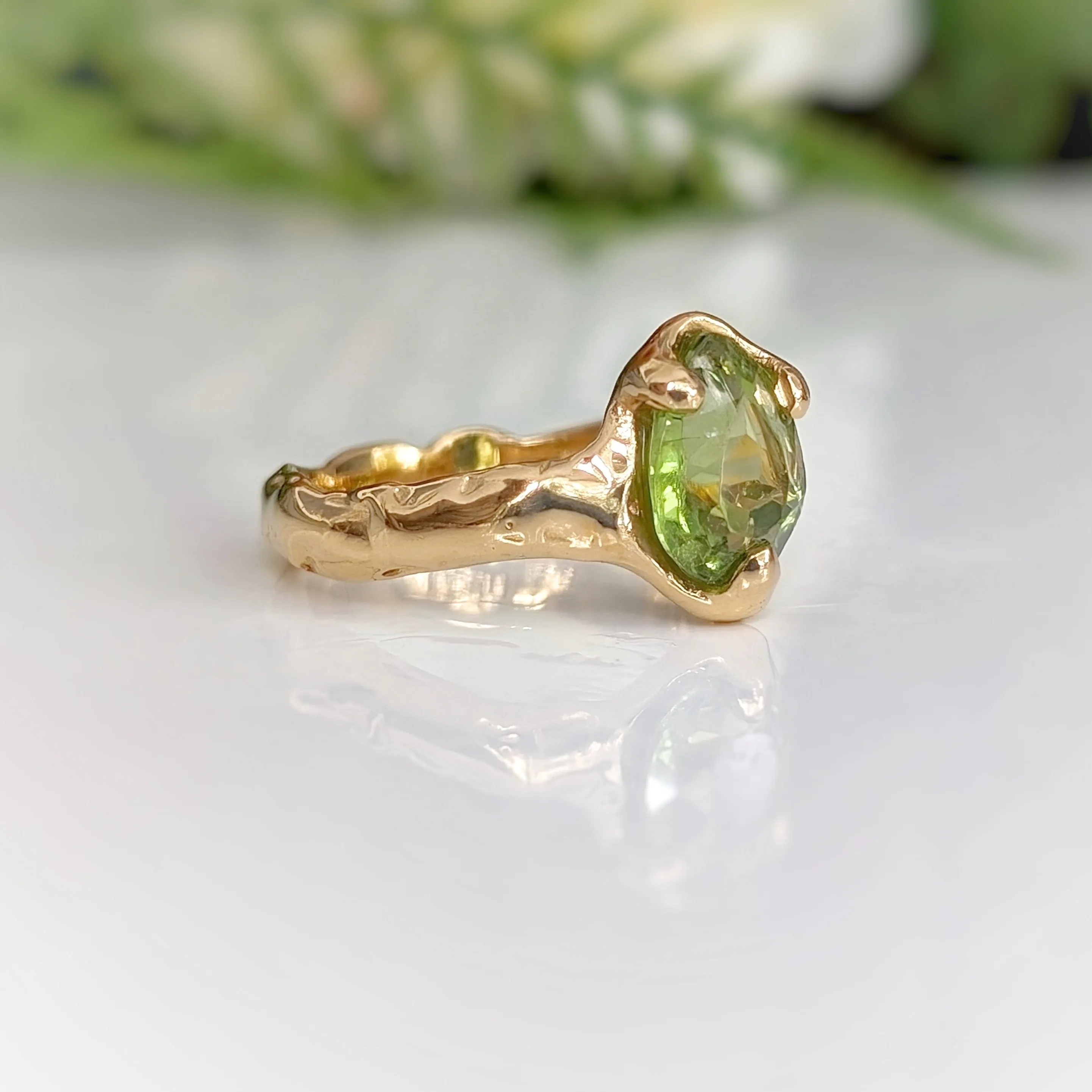 Peridot Silver ring in Sterling Silver