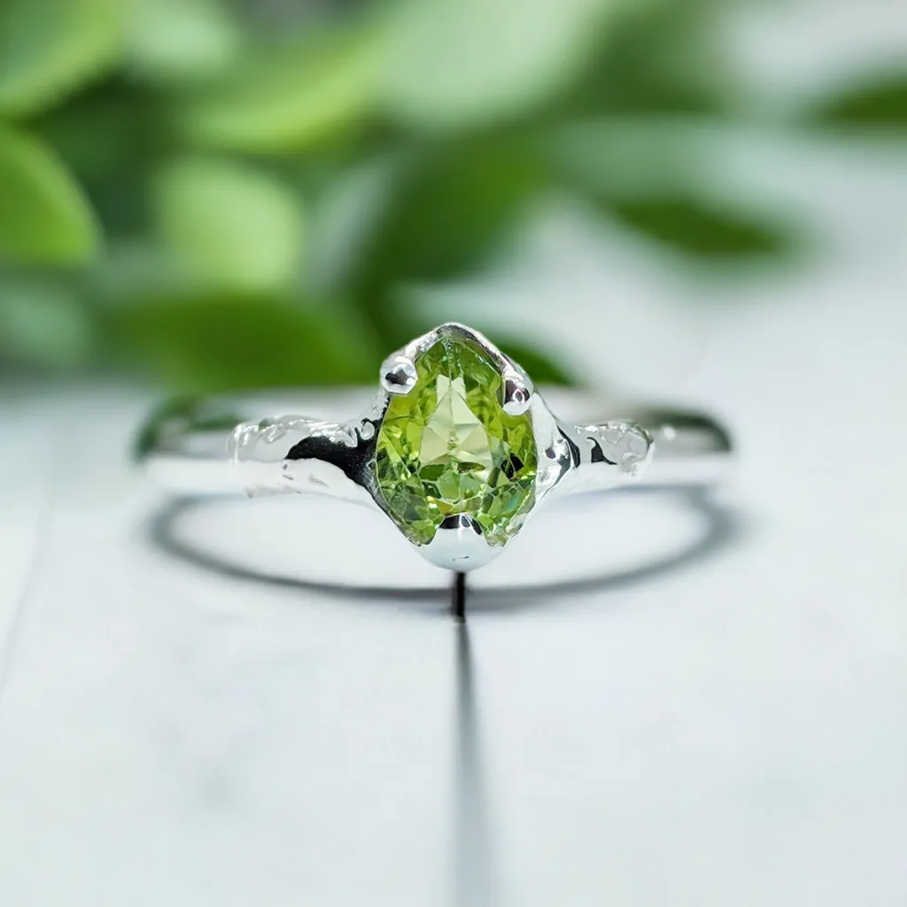 Peridot Silver ring in Sterling Silver