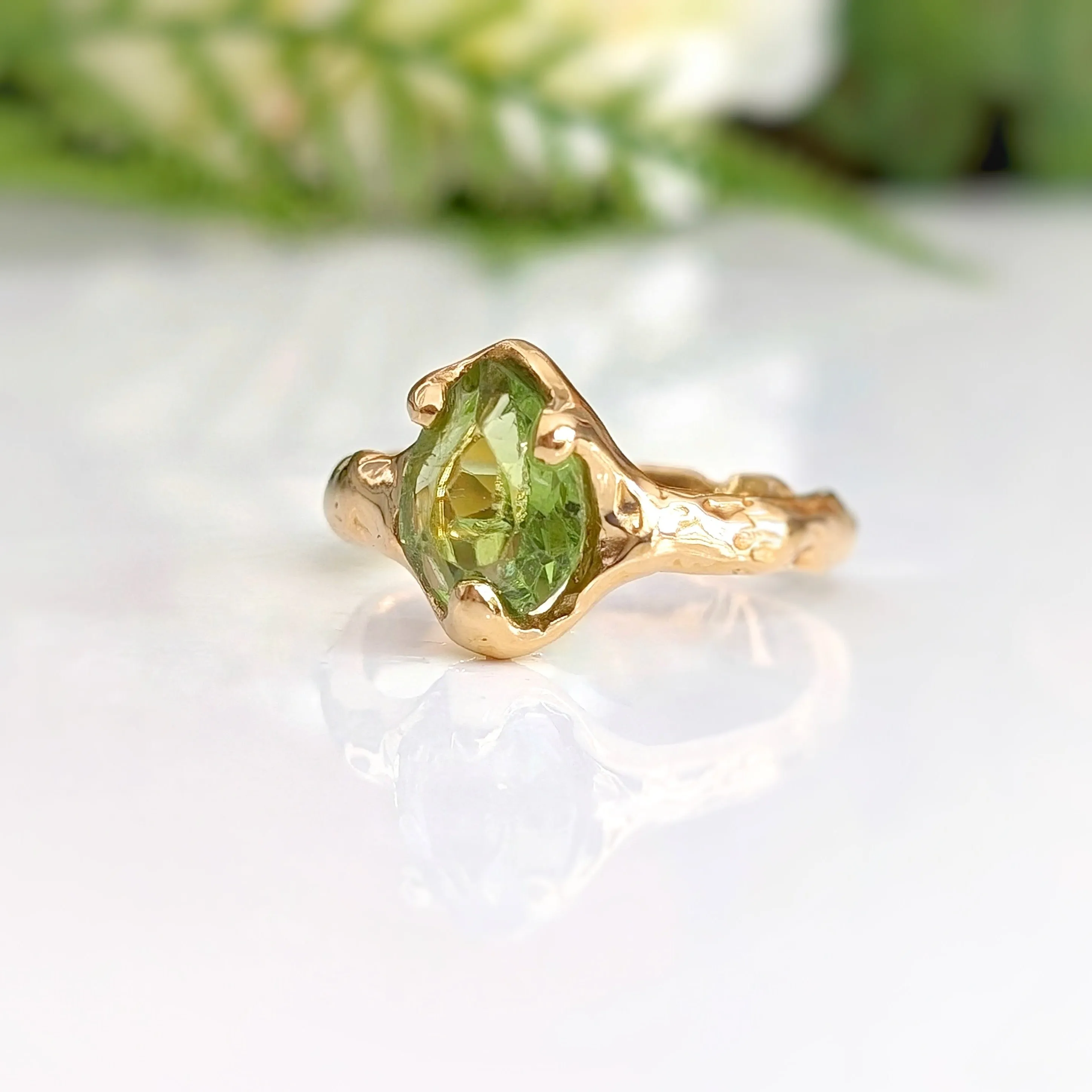 Peridot Silver ring in Sterling Silver
