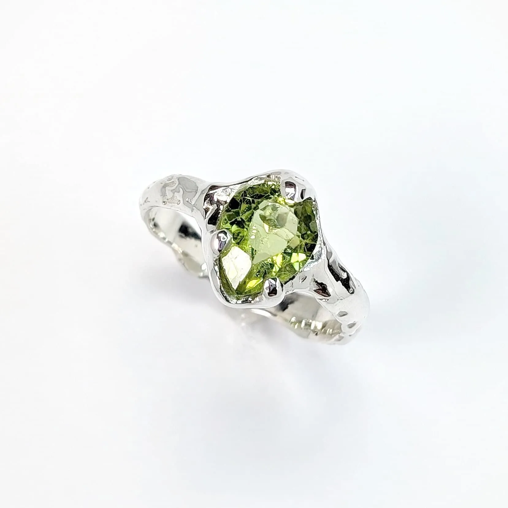 Peridot Silver ring in Sterling Silver