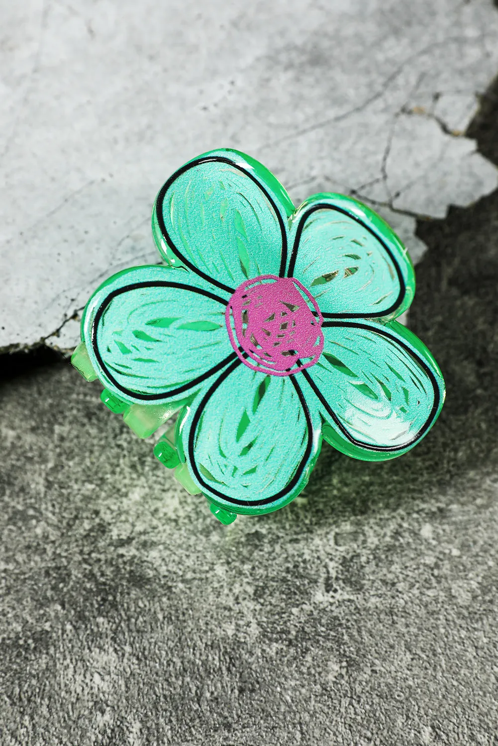 Pink Flower Shape Claw Hairpin