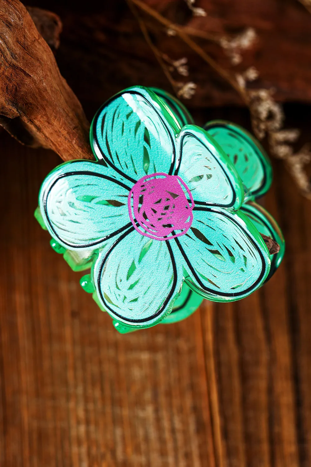 Pink Flower Shape Claw Hairpin