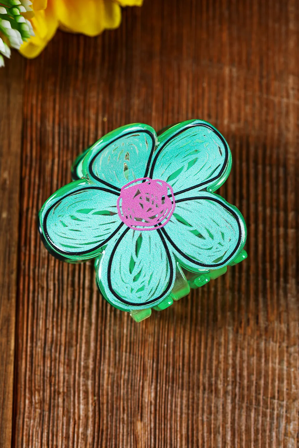 Pink Flower Shape Claw Hairpin