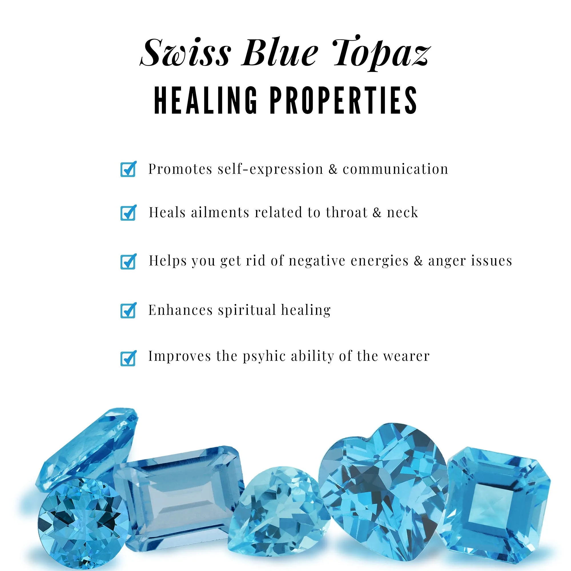 Princess Cut Swiss Blue Topaz Solitaire Ring Set with Diamond