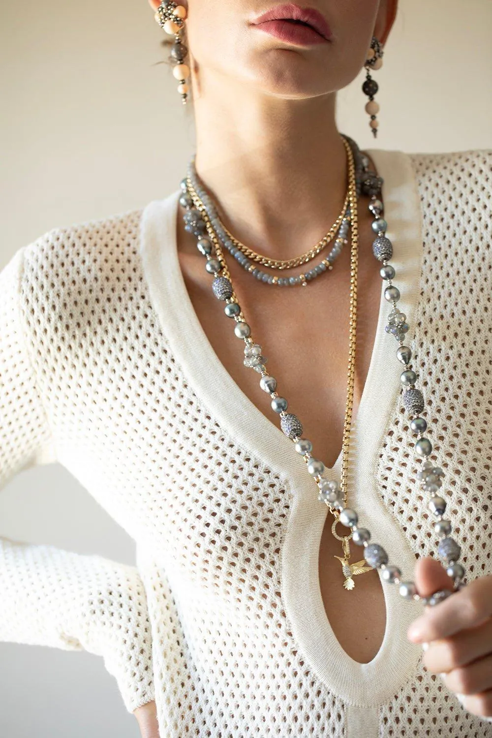 Prismatic Doubling Chain Necklace