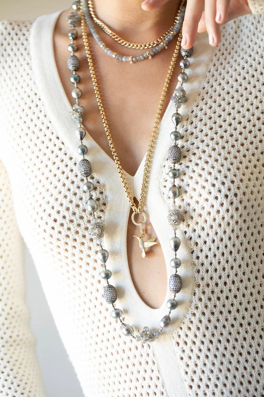 Prismatic Doubling Chain Necklace