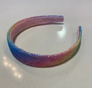Rainbow Glitter Wide Headband