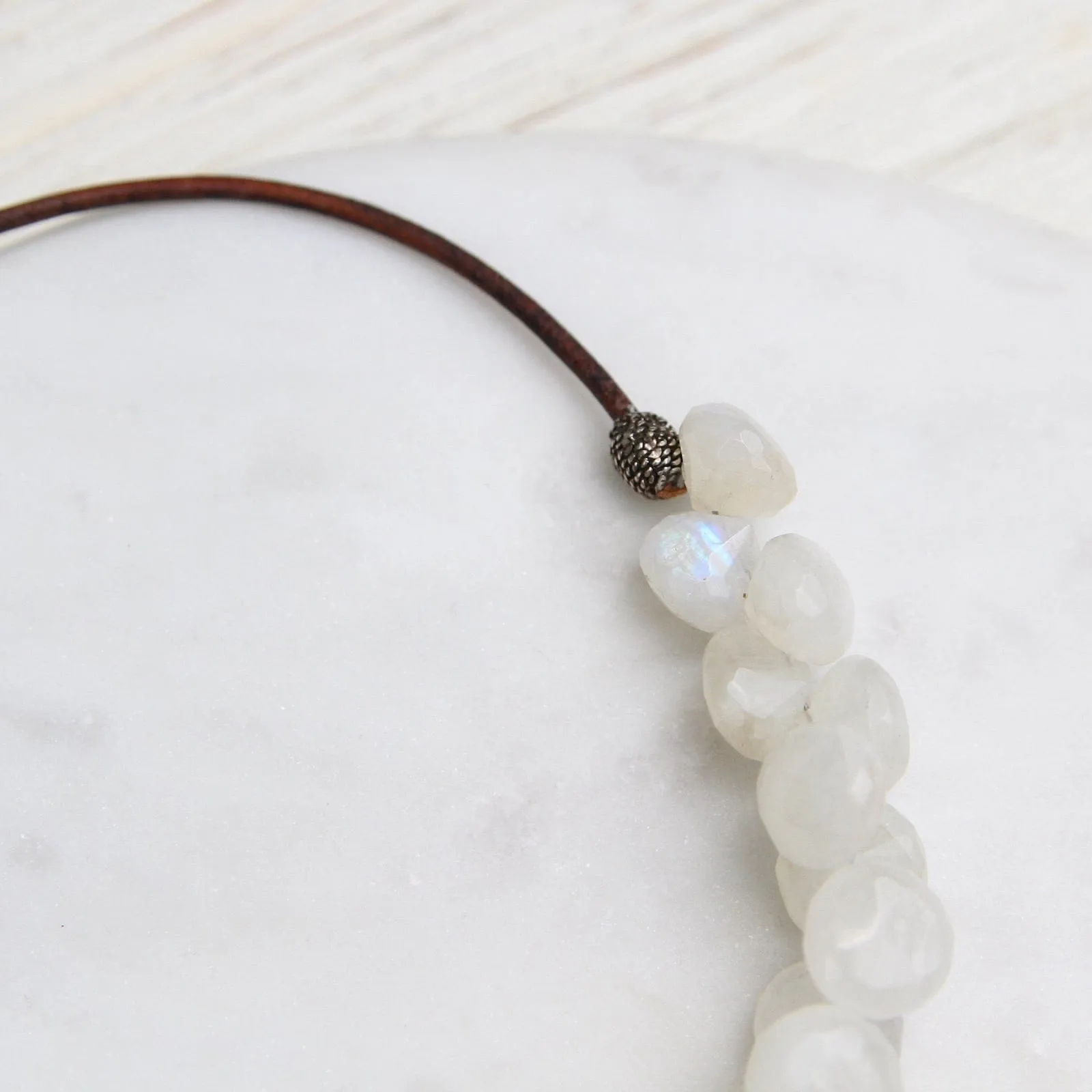 Rainbow Moonstone Bubble Briolettes Necklace
