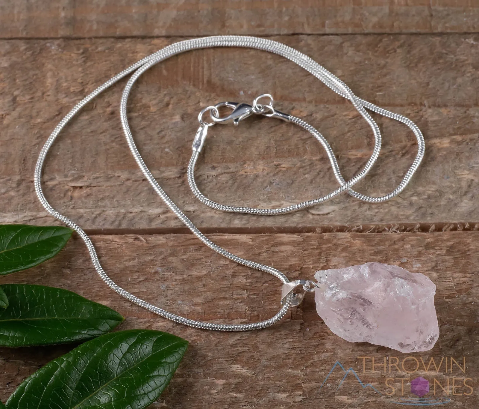 Raw ROSE QUARTZ Crystal Necklace Earrings Set - Raw Crystal Necklace, Dangle Earrings, BirthstoneJewelry,  E0553