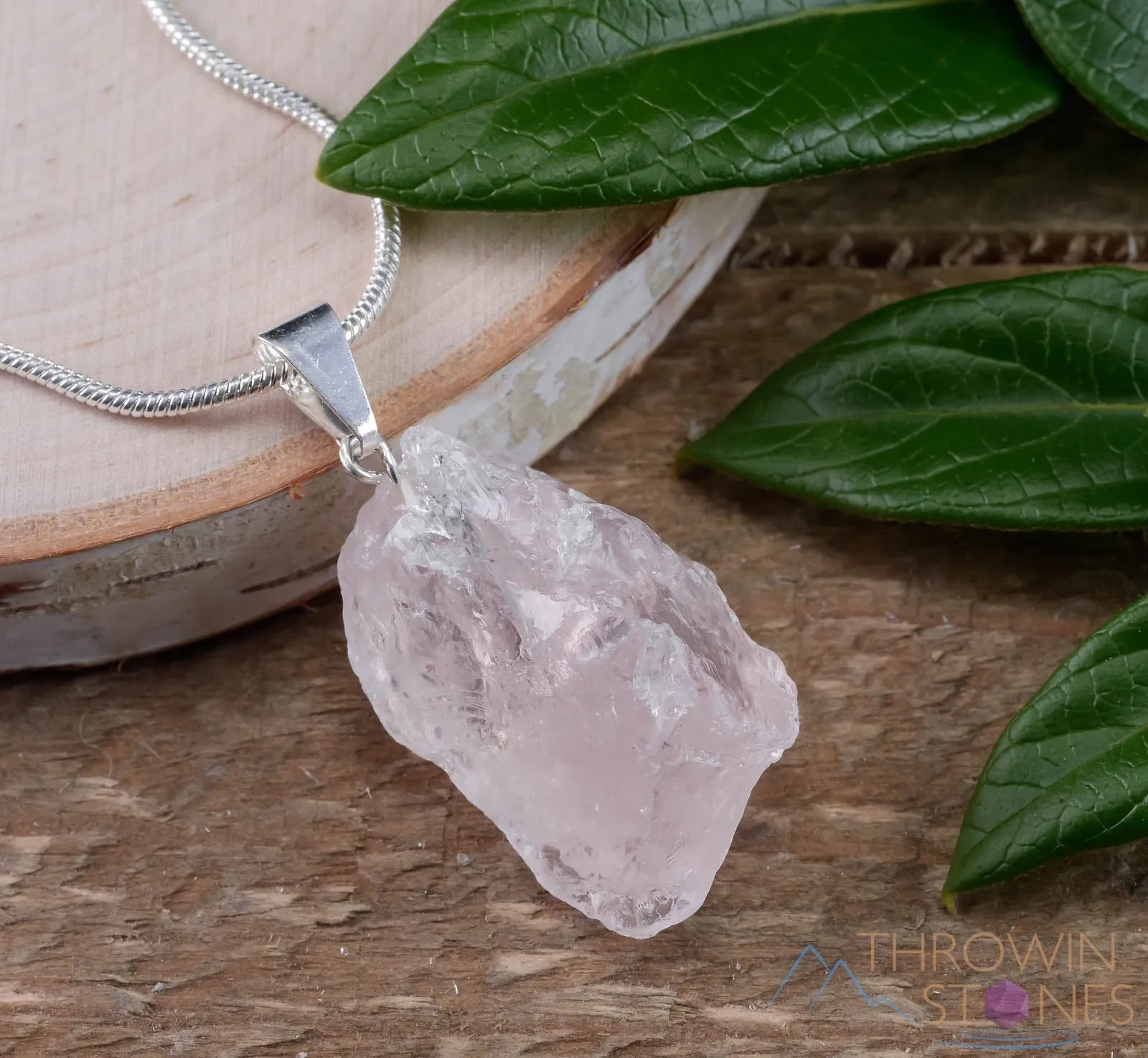 Raw ROSE QUARTZ Crystal Necklace Earrings Set - Raw Crystal Necklace, Dangle Earrings, BirthstoneJewelry,  E0553