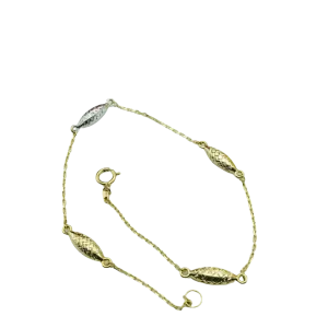 Real Gold 3 Color Oval Bracelet