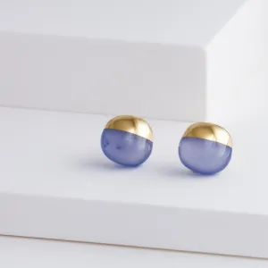 Rock blue chalcedony earrings