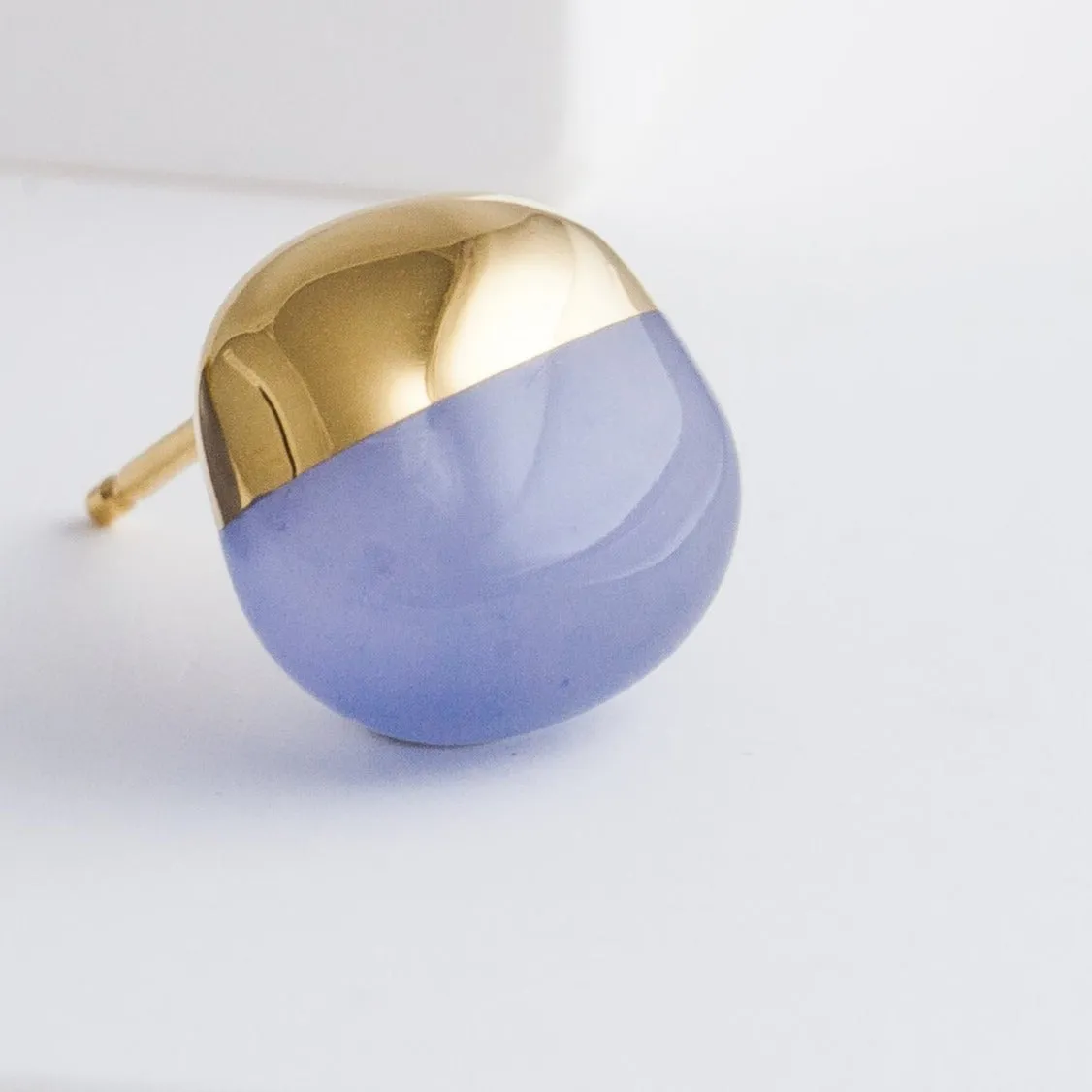 Rock blue chalcedony earrings