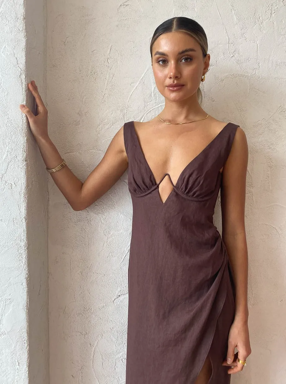Rumer Luella Maxi Dress in Chocolate