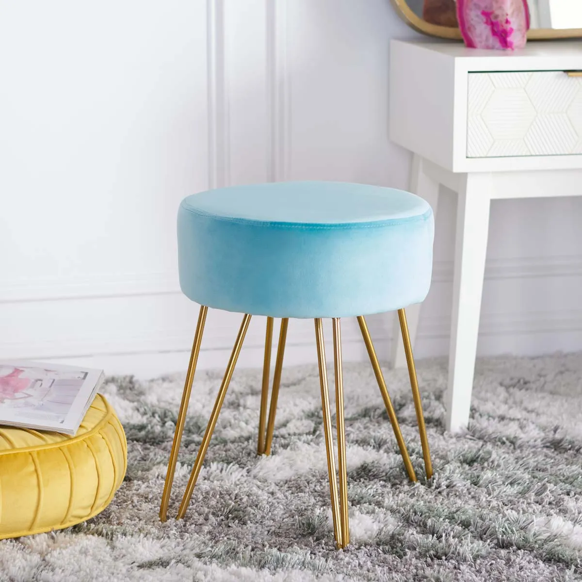 Safavieh Abrea Round Ottoman , OTT7500