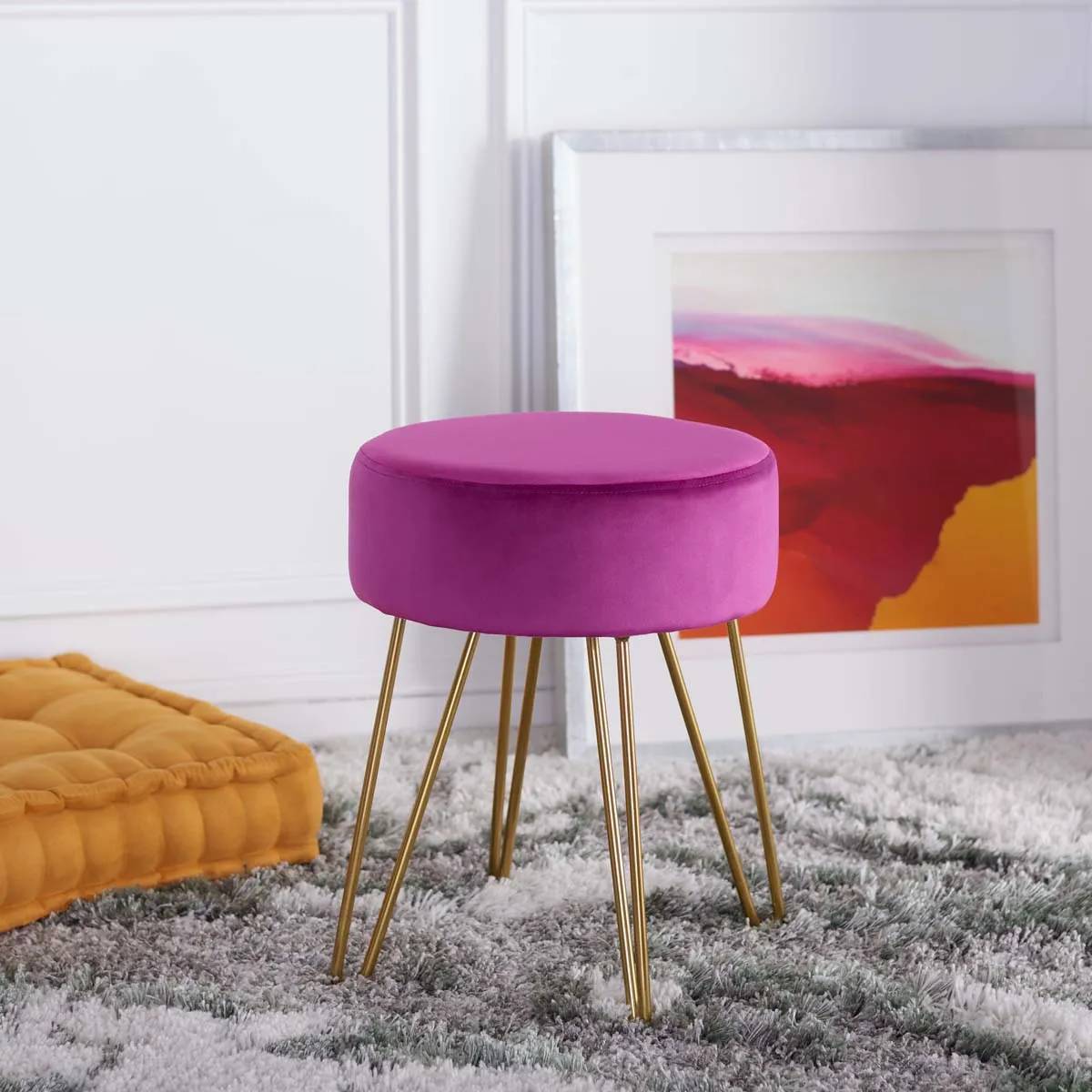 Safavieh Abrea Round Ottoman , OTT7500