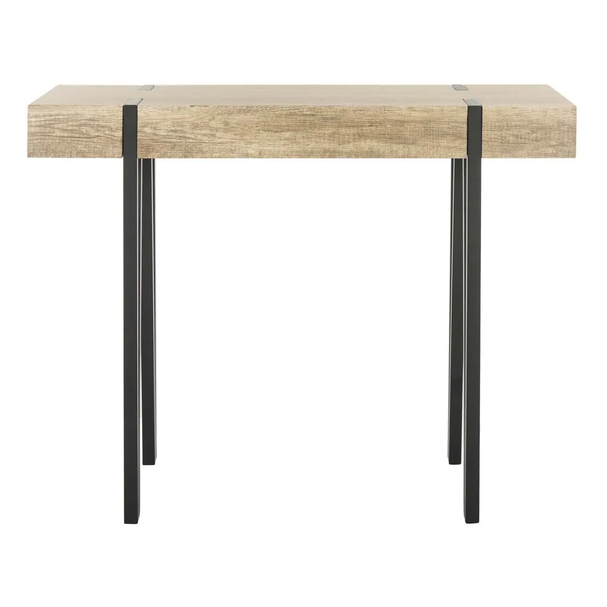 Safavieh Alyssa Rectangular Rustic Midcentury Wood Top Console Table , CNS7000