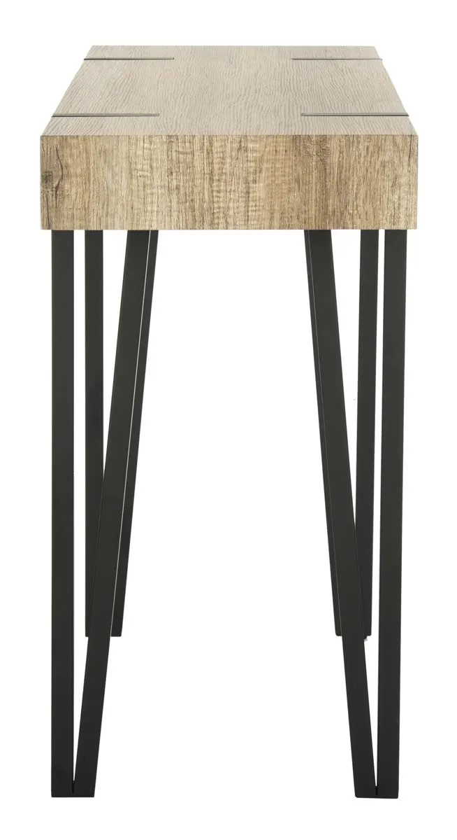 Safavieh Alyssa Rectangular Rustic Midcentury Wood Top Console Table , CNS7000