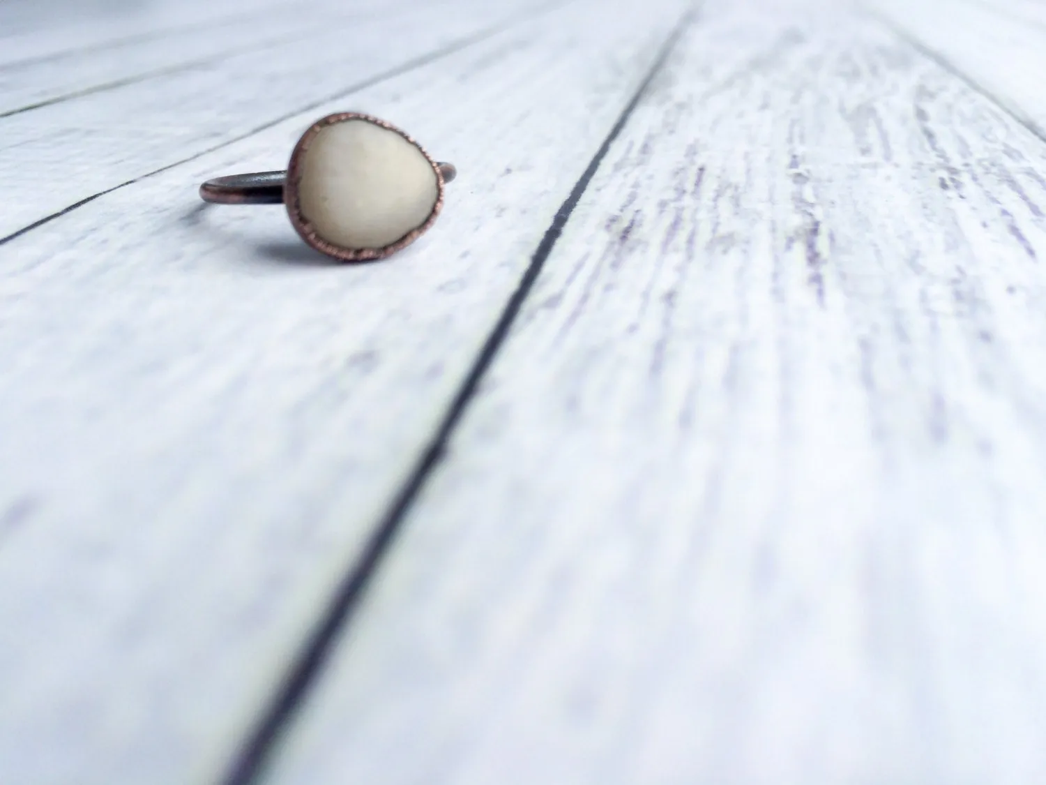 SALE Beach pebble ring | Organic stone stacking ring
