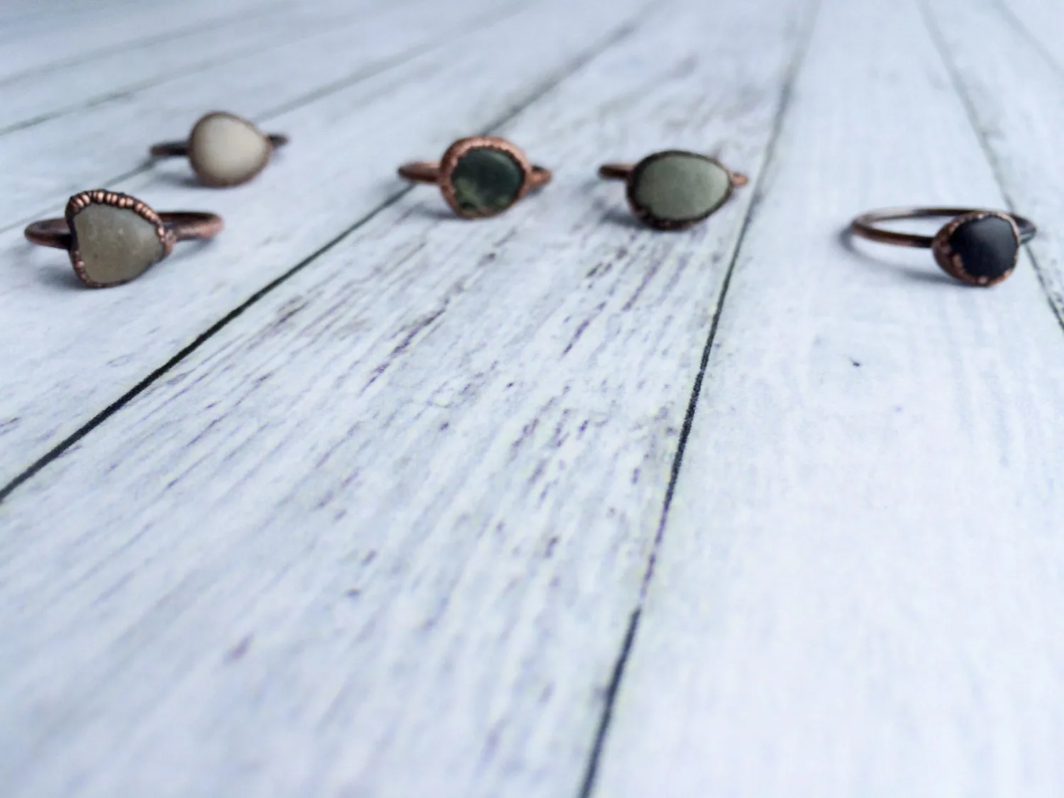SALE Beach pebble ring | Organic stone stacking ring