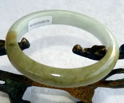 Sale-"Yin and Yang" Burmese Jadeite Bangle Bracelet 55 mm Grade A   Certificate (679)