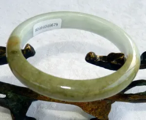 Sale-"Yin and Yang" Burmese Jadeite Bangle Bracelet 55 mm Grade A   Certificate (679)