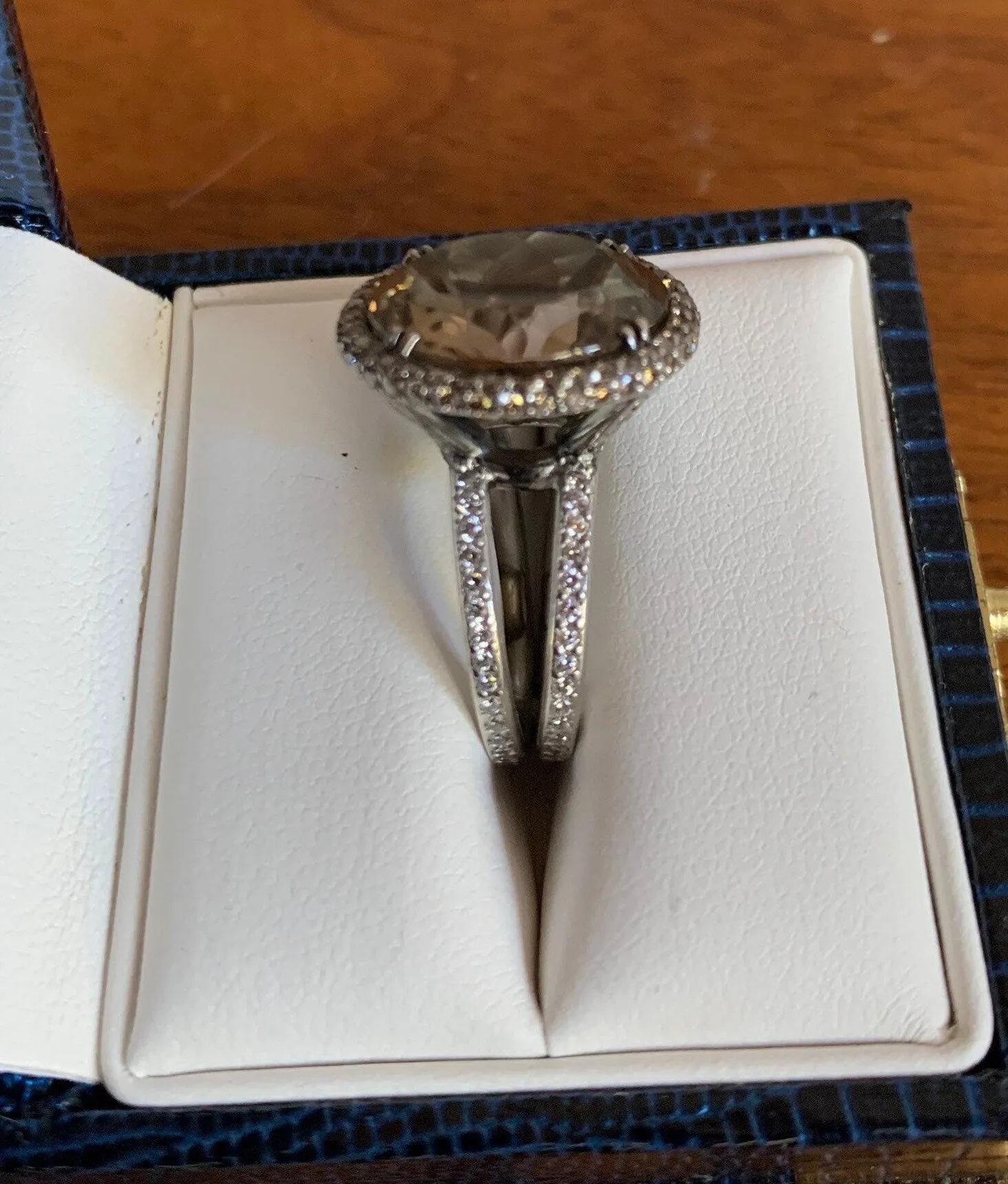 Smoky Quartz and Diamond Ring