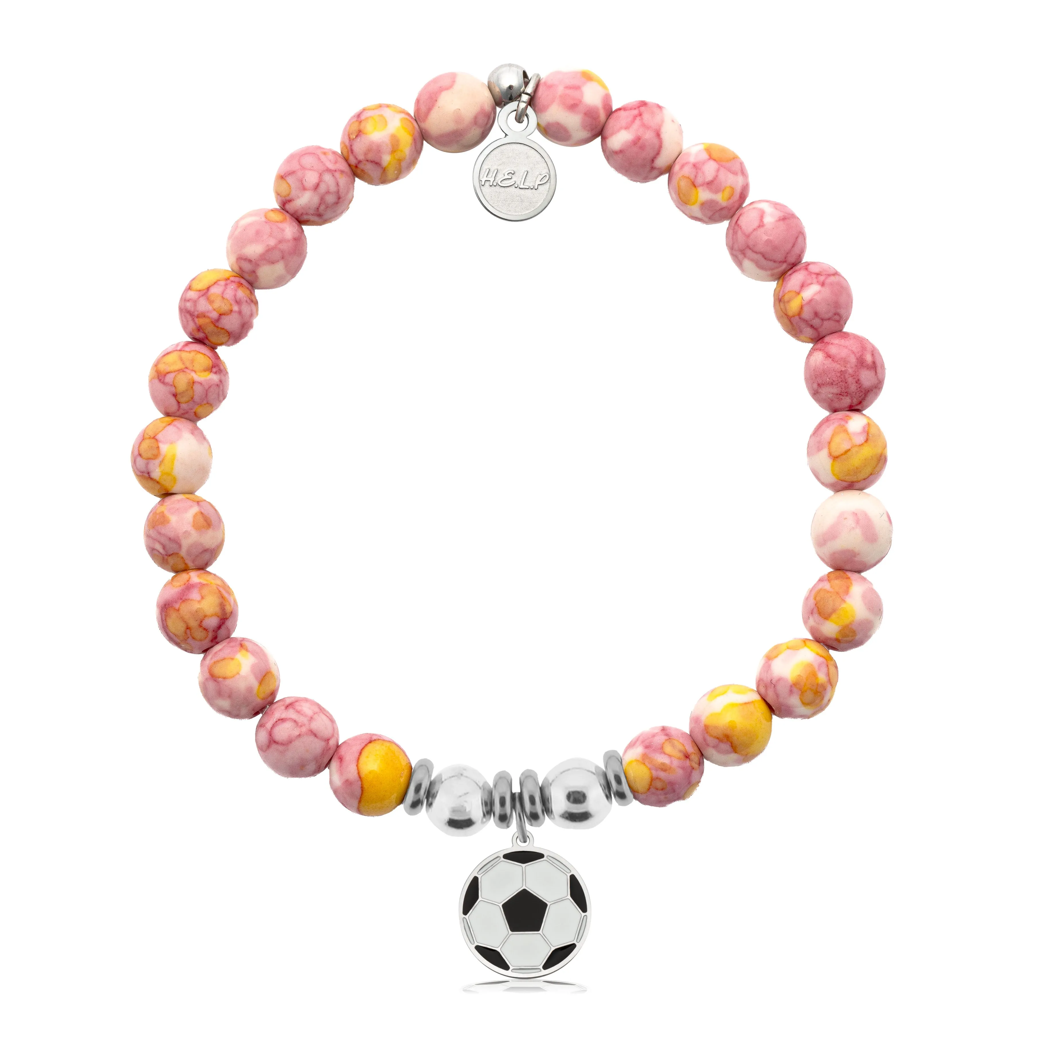 Soccer Charm with Lemonade Jade Charity Bracelet