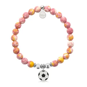 Soccer Charm with Lemonade Jade Charity Bracelet