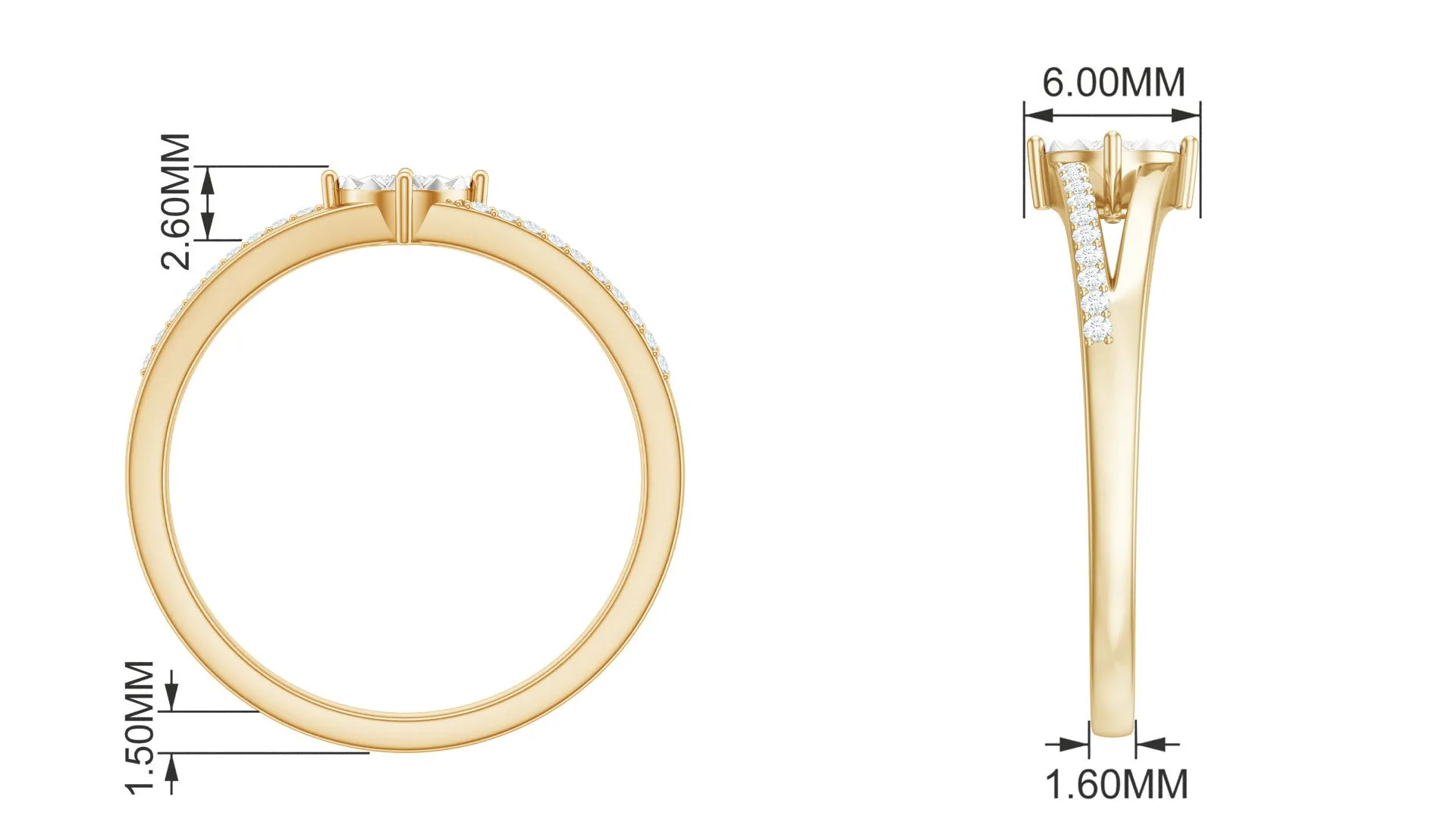 Spilt Shank Round Diamond Engagement Ring in Illusion Setting