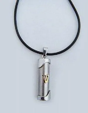 Stainless Steel Mezuzah Pendant with Chain